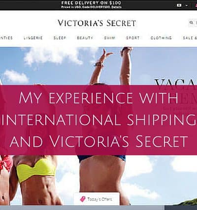 international shipping and Victoria's Secret