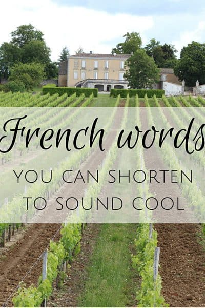 french words shortened