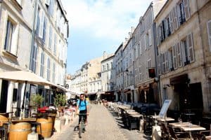 streets of la rochelle france on sunny day