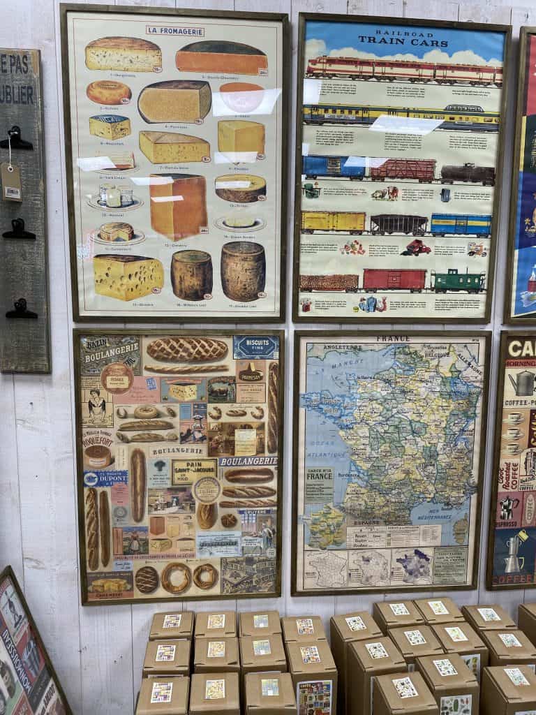 french vintage posters cheese and bakery