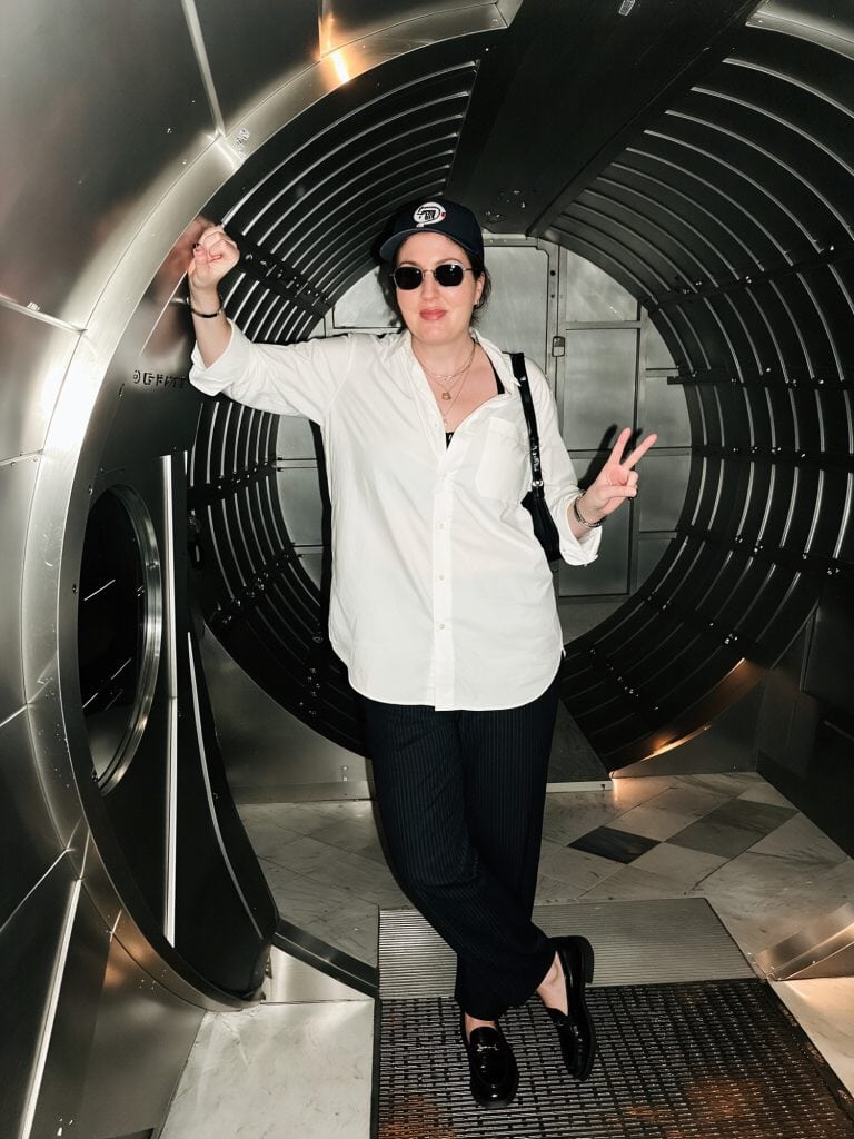 Diane in a bank vault