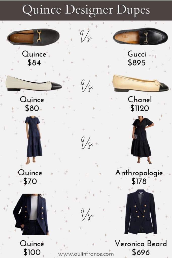 Quince designer dupes chanel gucci loafers